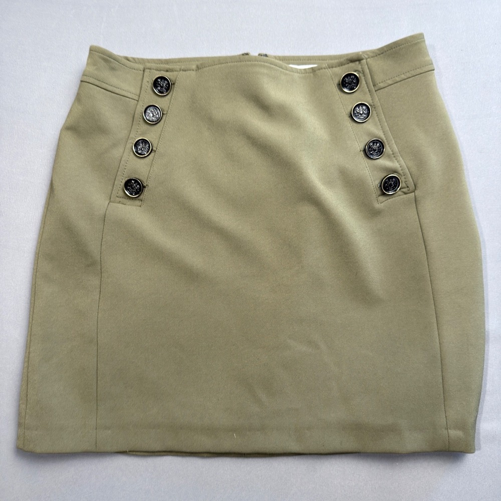 Bailey 44 Olive Green Mini Skirt Military Style Button Accent‎ Women's Size 6